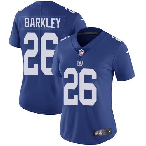 Women's New York Giants #26 Saquon Barkley Royal 2018 NFL Draft Vapor Untouchable Limited Stitched Jersey